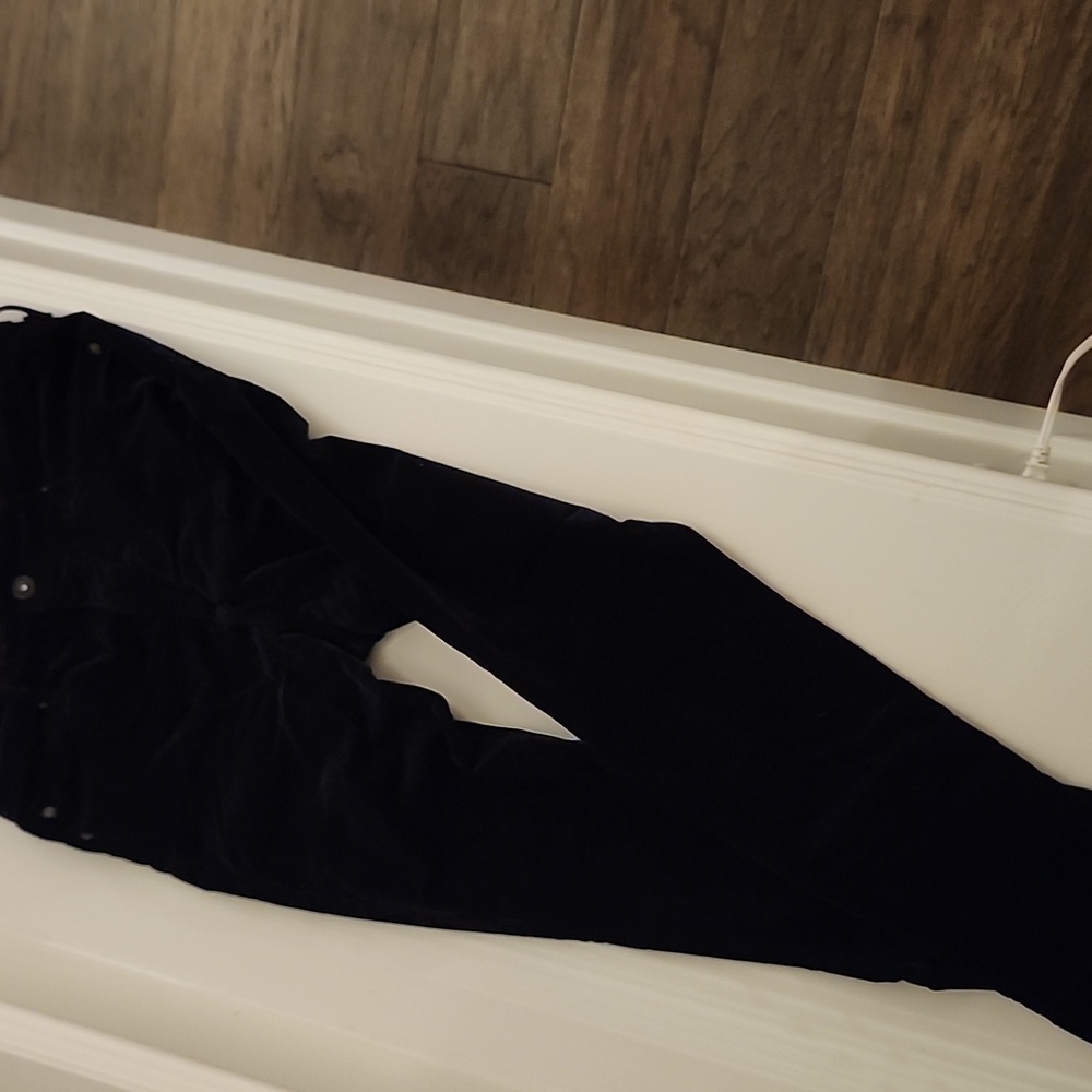 AG Adriano Goldschmied Black Velvet Skinny Pants